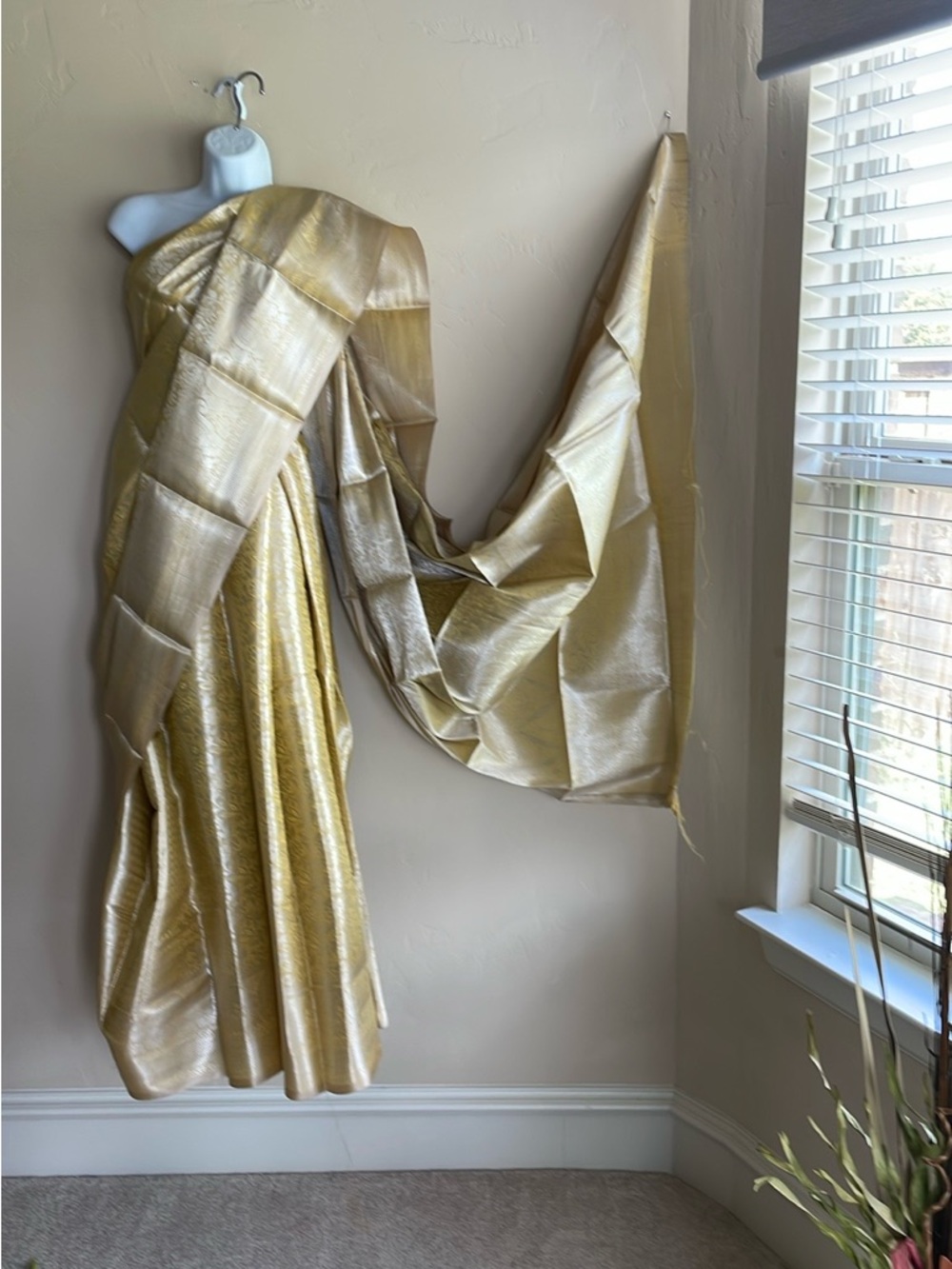 Shimmery Gold Draped Saree